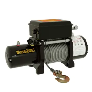 6000lbs electric winch 12v material handing equipment off road winch