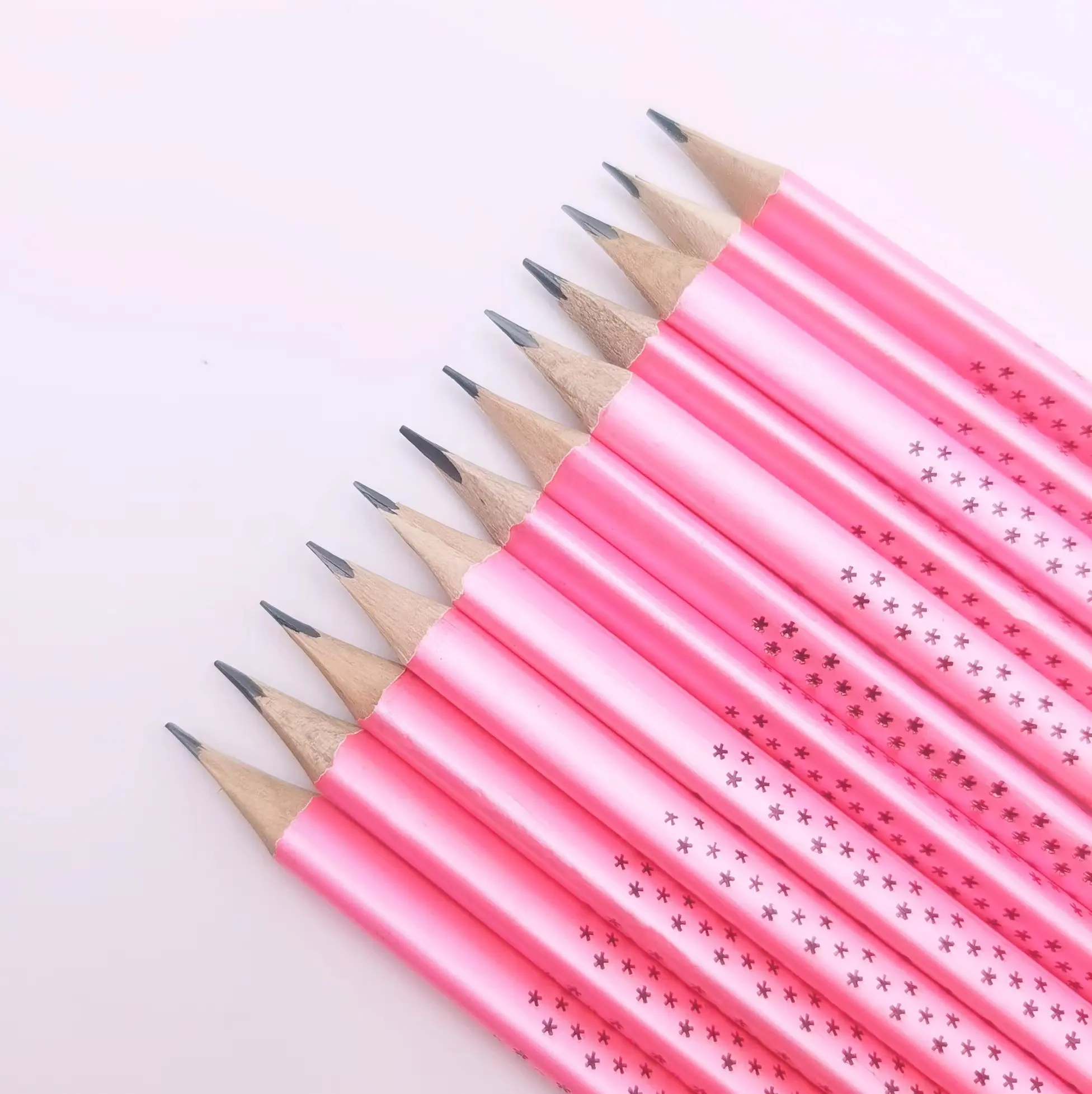 Tam giác Macaron màu hồng biểu tượng tùy chỉnh bằng gỗ HB 2B bút chì Bán Chạy nhất cho học sinh trung học và văn phòng quà tặng với tẩy