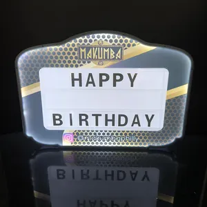 Factory Direct Sale Gold Border Mesh Inlaid Characters And Sign Bottle Display For Party