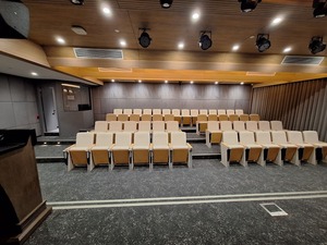 เก้าอี้หอประชุมพร้อมโต๊ะพับได้เก้าอี้โบสถ์แบบเข็นได้แบบประหยัด - Product Image 4