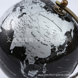 Creative, luxurious, high-end entryway decorative item: antique bronze Arabic double-needle globe, <b>geography</b> teaching aid for - Product Image 3