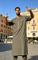 CCY Boubou Homme Musulman, Vêtement Islamique, Jubbah, Robe Broderie Marocaine, Thobe, Robe de Prière Ramadan, Jalabiya Africaine