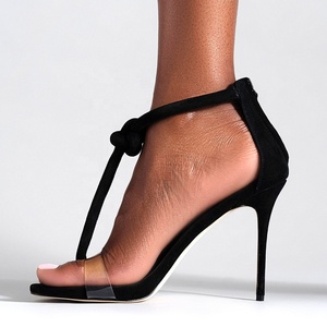 Sandales à <span class=keywords><strong>talons</strong></span> aiguilles simples pour femmes, sandales à <span class=keywords><strong>talons</strong></span> hauts en Faux daim PVC, fermeture éclair, grande taille, chaussures d'été pour femmes, fête, danse - Product Image 5
