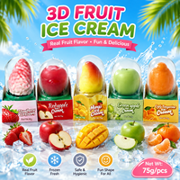 Crème glacée 3D aux fruits virale, produits phares pour les grossistes, crème glacée au chocolat, au lait et aux fruits, vente directe d'usine, 75g