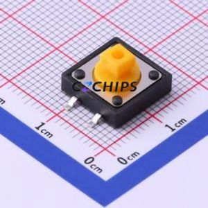 UK-B0262-FT-TP-Y-250 Tactile Switch SMD Switch Single Pole Single Throw Rectangle Button 2.5N Vertical Mount - Product Image 1