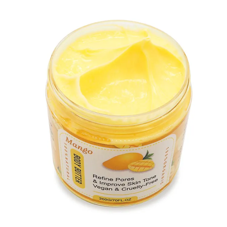 Hot Sale Haut aufhellung produkte beste Aufhellung natürliche schöne Geruch Creme Mango Körper butter