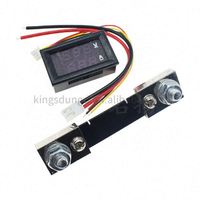 Voltmètre numérique Ampèremètre DC 100V 10A 50A 100A Panneau Ampèremètre Volt Tension Courant Testeur 0.56 "Bleu Rouge Double Affichage LED