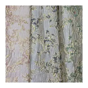 LS348 Metallic Golden Thread Embossed Jacquard Fabric Fashion Clothing Women's Dress Fabric