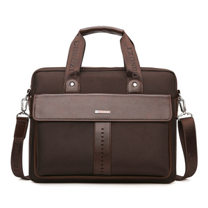 Sac à main pour homme en toile Oxford, sacoche pour ordinateur portable 10 pouces, sac bandoulière taille moyenne, couleur unie - Product Image 1