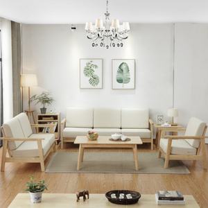 Nuevos Conjuntos de Sofás de Madera y Tela con Sofá de 2 Plazas y Sofá de 3 Plazas, Ideales para Sala de Estar - Product Image 3