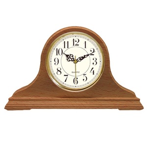 Beech Wood Desktop Clock Quartz Movement Natural Color Geometric Shape Study Room Decor - Product Image 3