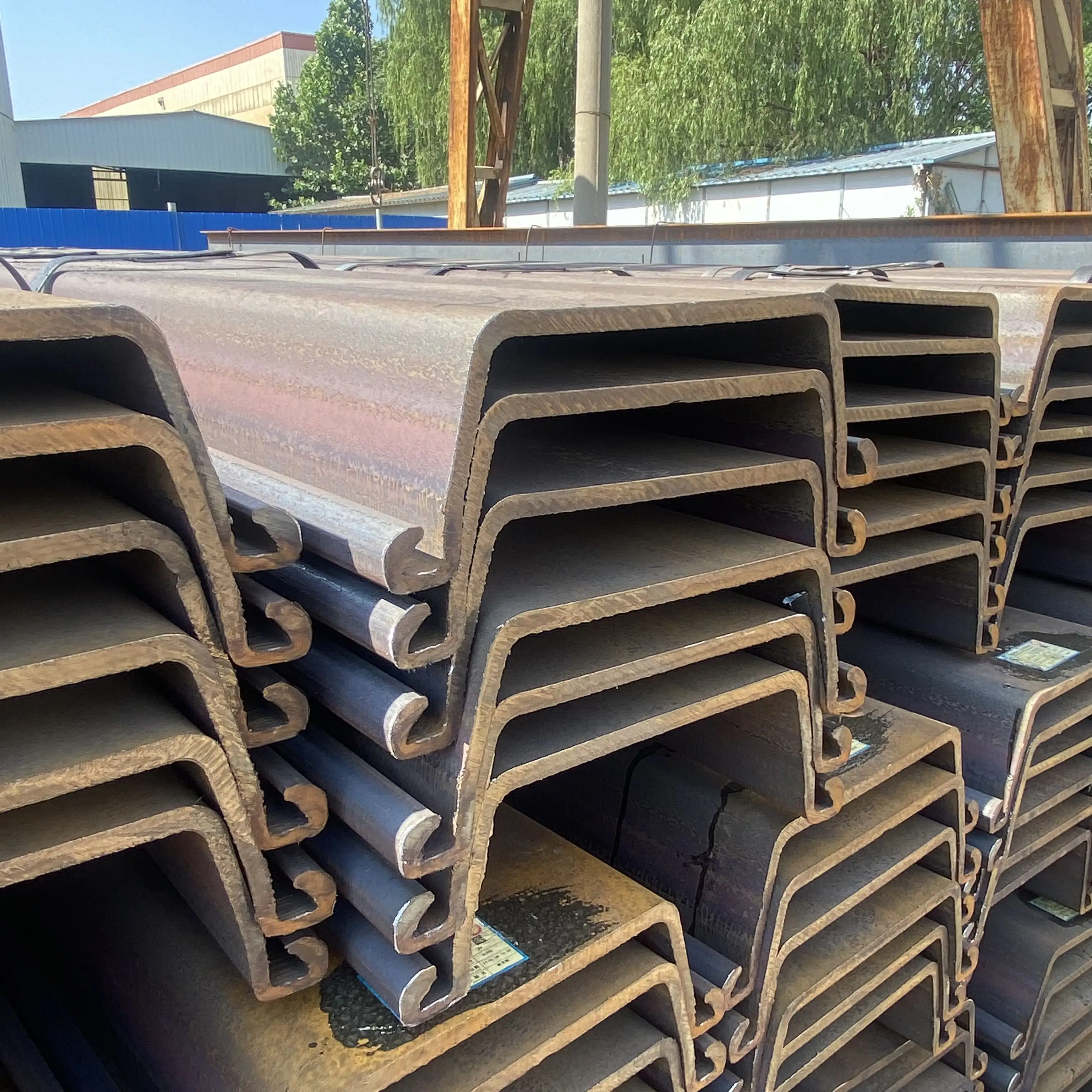 Sy290, Sy390 JIS A5528 400X100X10.5mm Type 2 Hot Rolled U Type Steel Sheet Pile for Construction