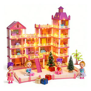 Juego de Casa de Muñecas para Dormitorio con Cama, Lámpara, Armario y Muebles de Plástico, Juguete de Simulación para Niños y Niñas - Product Image 1