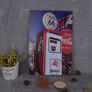 ที่กำหนดเองโบราณเส้นทาง<span class=keywords><strong>66</strong></span>โล่สถานีบริการน้ำมันอลูมิเนียมแขวนป้ายโลหะดีบุก - Product Image 4