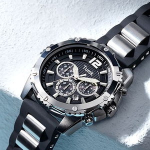 <span class=keywords><strong>Reloj</strong></span> de Buceo de Cuarzo de Lujo para <span class=keywords><strong>Mujer</strong></span>, Correa de Silicona de 45 mm, Caja de Acero Inoxidable Luminosa, Ancho de Correa de 28 mm, Cristal, Resistente al Agua 30 m - Product Image 4