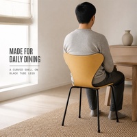 Chaises de restaurant modernes, chaise de salle à manger contemporaine avec pieds en métal pour café, hôtel, salle à manger