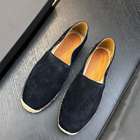Sepatu Loafer Pria Italia Original Craft, Sepatu Jalan Kaki Kulit Asli yang Bernapas, Sepatu Kasual Pria untuk Empat Musim