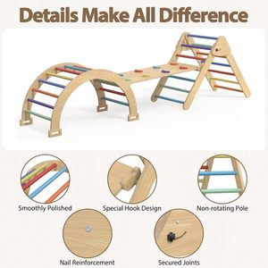 Estructura de Juego de Madera para Interiores con Tobogán para Niñas de 2 a 6 Años, Forma Geométrica - Product Image 3