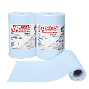 Rollo de Paños de Limpieza Multiusos Húmedos y Secos, 25x30cm, Azul, Tela No Tejida para Hogar, Cocina, Baño, Auto, 150 Hojas - Product Image 1
