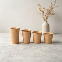 Gobelets en papier kraft à paroi simple, doublement enduits de PE de qualité alimentaire, biodégradables, imprimés sur mesure, jetables, pour boissons froides