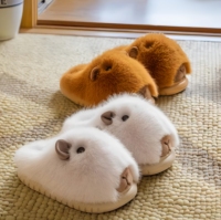 Meilleures Ventes 2026 Hiver Capybara Chausson Cadeau de Noël Moelleux pour Femmes Pantoufles en Coton Doux Chaud d'Intérieur en Peluche en Gros