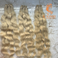 Extensions de cheveux humains blonds 613, double trame, style ondulé, vierges, non traités, qualité supérieure indienne, doux, brillants, personnalisables