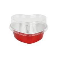 Moule à gâteau de qualité alimentaire en gros à bas prix couleur 3.5oz mini tasse de cuisson en feuille d'aluminium en forme de coeur