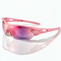 Lunettes de soleil sport personnalisées DACHENG Factory, monture rose TR90, protection UV400, lunettes de course et de cyclisme polarisées.