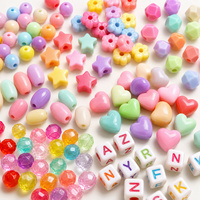 Kit de fabrication de bijoux en perles acryliques DIY pour enfants - Formes pastel et vives avec boîte de rangement