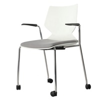 Chaise de bureau exécutive mobile empilable en acier inoxydable moderne conforme à la norme ANSI/BIFMA pour une utilisation scolaire
