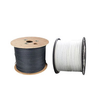 Kabel Drop Fiber Optik FTTH 1 Core G657A1 Outdoor LSZH Jacket Hitam/Putih Panjang Dapat Disesuaikan