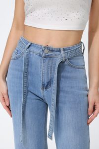 Jeans a Vita Alta e Gamba Larga con Stampa Glitterata, Vestibilità Comoda, Lunghezza Intera, in Cotone Stonewashed, Stile Casual - Product Image 6
