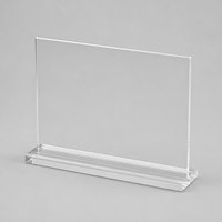 Support de signalisation en acrylique léger et robuste, présentoir de table double face, transparent et poli, pour le bureau
