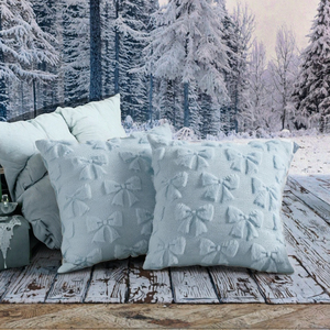 Juego de 2 Fundas de Almohada con Lazo, Decoración de Habitación <span class=keywords><strong>Coqueta</strong></span>, Lindas Fundas de Almohada de Piel Sintética Suave con Lazo, Estilo Preppy, Peluche Esponjoso, Estética - Product Image 3