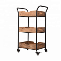 Innova – chariot de service de bar vintage en bois rustique, décoration de ferme, pour l'intérieur et l'extérieur