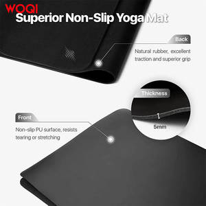 Esterilla de yoga Woqi de 6 mm de grosor, antideslizante, rectangular, de EVA, para yoga, danza y ejercicio, color negro - Product Image 5
