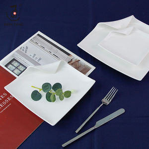 DianTong Juego de Platos de Porcelana de Cerámica Moderna Cuadrados de 10.5 Pulgadas, Vajilla Comercial al por Mayor con Logotipo Personalizado para Hoteles y Restaurantes - Product Image 3