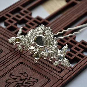 Copper Cast Bronze Color Preserving Orchid Hair <b>Crown</b> 29x60mm For Earring Making DIY Hanfu Accessories - Product Image 3