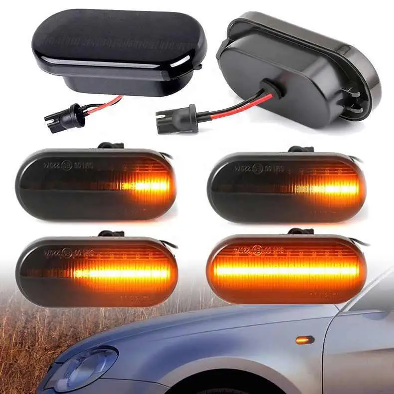 LED Dynamic turn signal Lamp Smoke Lens Car Side Marker lights For VW Golf 3/Passat 3B For Ford Fiesta MK6