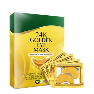Maschera per occhi in gel con collagene dorato di 24 carati per trattamento occhi borse anti età gonfie per idratazione profonda