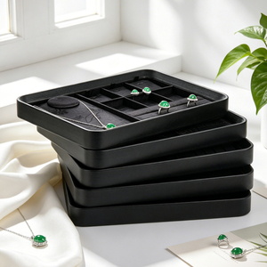 ถาดโชว์เครื่องประดับหนัง PU พรีเมียม พร้อมโลโก้สั่งทำ สำหรับสร้อยคอ กำไล แหวน เหมาะสำหรับร้านขายเครื่องประดับบูติก - Product Image 4