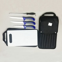 Couteau de chasse et de camping portable en acier inoxydable, ensemble combiné pour l'abattage, couteau à filet, couteau à poisson pour l'extérieur