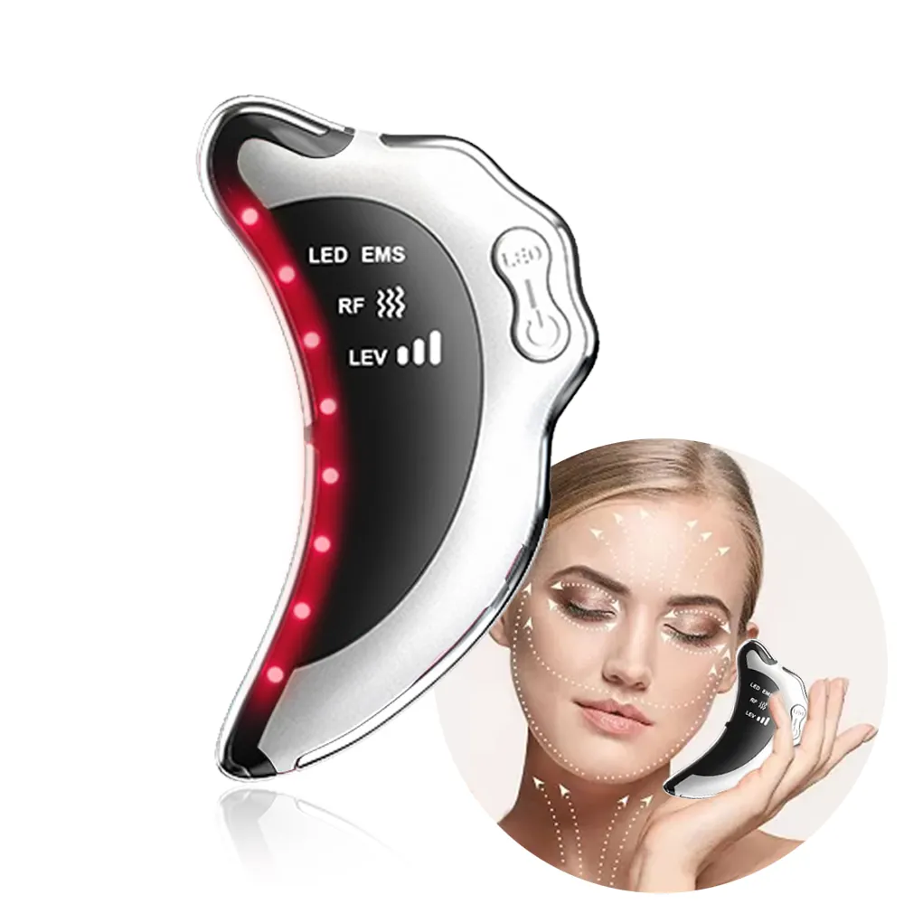 Produits de beauté pour femmes Thérapie par la lumière rouge Machine à sculpter EMS Vibration V Face Lift Wrinkle Remover Massager