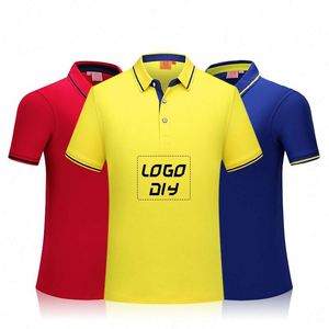 เสื้อโปโลผู้ชายทรงเข้ารูปสีดำ พิมพ์โลโก้ได้ตามต้องการ เรียบง่าย สบาย ใส่สบาย - Product Image 1
