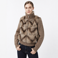 Poncho court décontracté pour femme en fourrure de renard véritable marron mocha, coupe-vent, teint uni, manches chauve-souris, col montant, fermeture à boutons