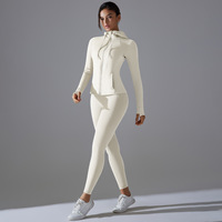 Ensemble de sport et yoga réversible 5 pièces pour femme, grande taille, uni, doux, respirant, imperméable, taille haute, pour fitness, gym, entraînement et usage décontracté