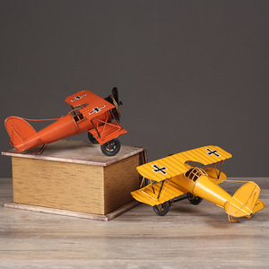 Modèle d'avion rustique en fer mobile, artisanat métallique décoratif pour salon, cadeau de mariage - Product Image 5