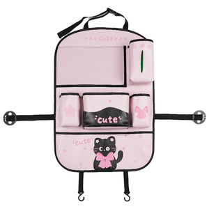Cute Cat Car Back Seat Organizer Leather Storage Bag With Pockets For Kids And Adults Universal Fit All Seasons Use - Product Image 5