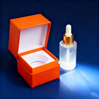 Boîte cadeau personnalisée pour flacon compte-gouttes d'huile essentielle de parfum recyclable avec emballage rigide, gaufrage et pelliculage mat orange