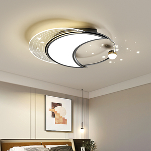 Forma creativa effetti stellati lampadario lampada ad anello stella <span class=keywords><strong>luna</strong></span> cerchio plafoniere per camera da letto soggiorno - Product Image 2